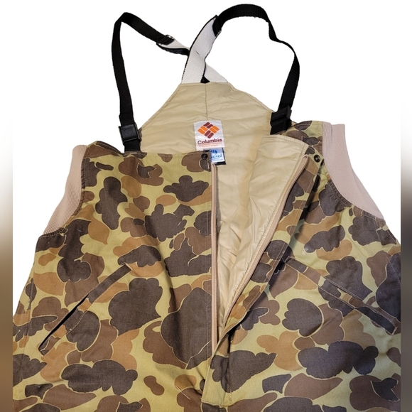 Columbia Goretex Men's Snow Duck Camo Overall Bib Pants Size Large Vintage - Picture 4 of 13